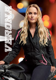 Chaqueta de moto DUCHINNI VERONA para mujer, ventilada, para cuatro estaciones, con paneles laterales elásticos y forros térmicos e impermeables
