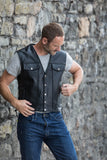 M/S Renegade Leather Vest with side extension panels