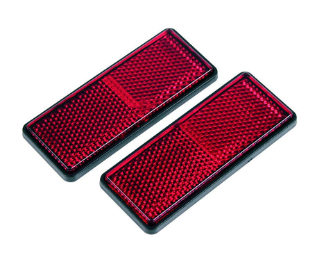 Gear Gremlin GG322 Red Rectangular Adhesive Backed Reflector, (Pack of 2)