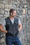 M/S Renegade Leather Vest with side extension panels