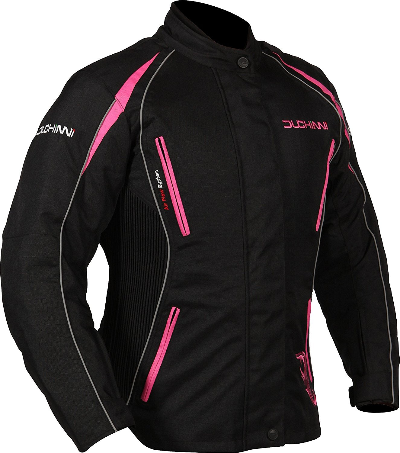 DUCHINNI VERONA 4 Season Vented Womens Motorcycle Jacket with Side Stretch Panels and Waterproof/Thermal Liners
